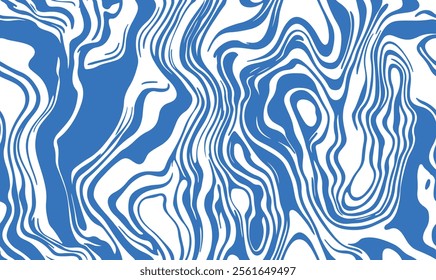 Seamless pattern with abstract silhouette organic shapes. Vector flat background in minimalist boho style. Wavy liquid distorted shapes