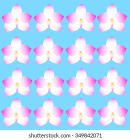 Seamless pattern abstract simple pink orchid  vector illustration esp 10 black background isolate