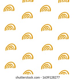 Seamless pattern with abstract simple shapes and elements in scandinavian style. Vector design