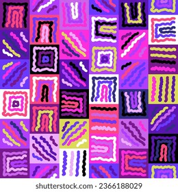 Seamless pattern of abstract sinuous lines. Color template for creative design, covers, posters, banners, clothing, interior, wallpaper and design ideas