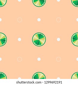 Seamless pattern with abstract slices of lime vector illustration