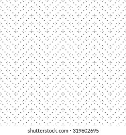 Seamless pattern. Abstract small dotted background. Simple stylish texture with regularly repeating geometrical elements, shapes, small dots, dotted zigzags, crosses. Vector element of graphic design