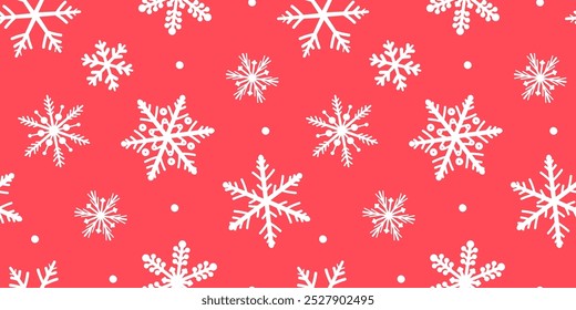 
Nahtloses Muster mit abstrakten Schneeflocken-Silhouetten, Winterdruck. Vektorgrafiken.