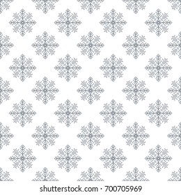 Seamless pattern with abstract  snowflakes  Light Christmas background Vector illustration The theme of winter, new year, holiday for printing on fabrics, paper, covers, postcards, gift wrap