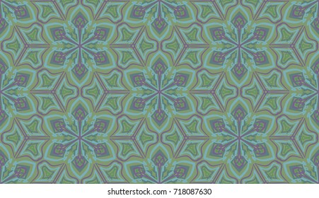 Seamless pattern. Abstract snowflakes are located in honeycomb cells. Background for Christmas and New Year.