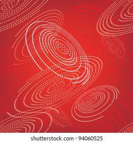 Seamless pattern with abstract space red circles