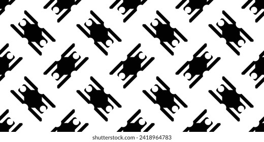 Seamless pattern of abstract spiders.Vector illustration.