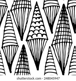 Seamless pattern abstract with spindle. White and black 2