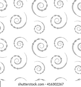Seamless pattern with abstract spiral on the white background. Vector illustration 
