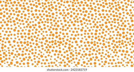 Seamless pattern with abstract spots, dots, macro pollen, uneven circles. A simple print with chaotic random circles. Vector graphics.