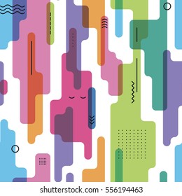 seamless pattern with abstract spots and linear ornament