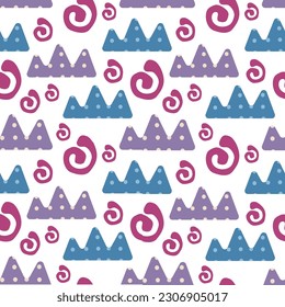 Seamless pattern with abstract spots. Vector background with a marine theme.