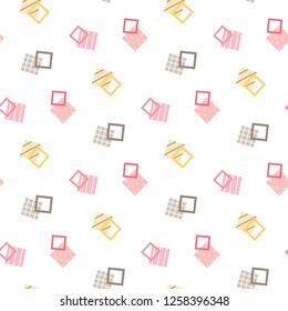 Seamless Pattern of Abstract Square Design on White Background