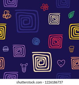 Seamless pattern abstract square line
