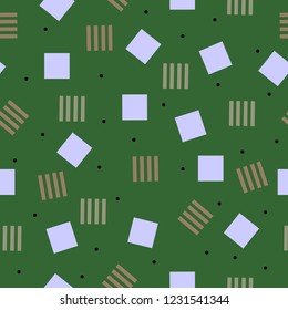 Seamless pattern of abstract squares and stripes for printing, fabrics, vector