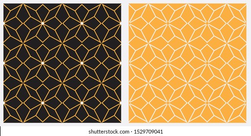 Seamless pattern abstract star christmas background with elegant golden vector lines