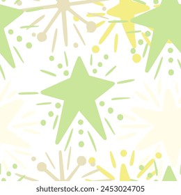 Patrón sin fisuras. estrellas abstractas. Doodle. Dibujo a mano. Explosión. Estilo sencillo