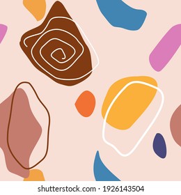 Patrón sin brillo con piedras abstractas en una ilustración vectorial de estilo moderno. Textura de estilo bohemio para papel pintado, tela, textil, papel envasado.