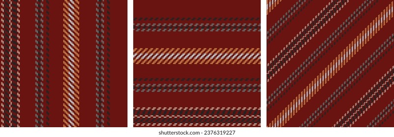 Seamless pattern abstract stripe set. Colored striped background pixel texture . Textile design. Vector graphics of printing on fabric, shirt, textile, curtain and tablecloth.