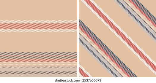 Seamless pattern abstract stripe set. Colored striped background texture. Textile design. Vector graphics of printing on fabric, shirt, textile, curtain and tablecloth.
