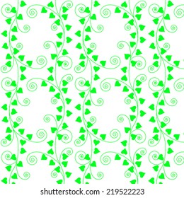 Seamless pattern with abstract striped leaves of ivy plant and spirals.Ã?Â?Ã?Â  