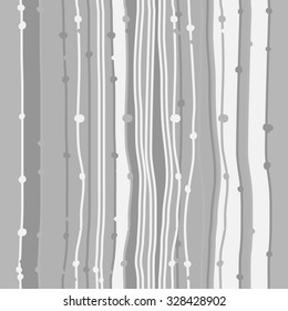 Seamless   pattern  of  abstract striped  motif, stripes, spots, waves. Hand drawn.