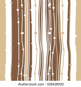 Seamless   pattern  of  abstract striped  motif, stripes, spots, waves. Hand drawn.