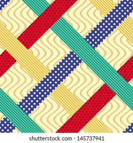 Seamless pattern with abstract stripes chains / Retro stylish fashion texture