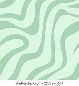 Seamless pattern with abstract stripes. Green optical art wave line background. Vector illustration