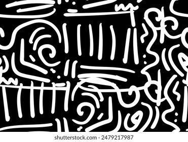 Patrón sin fisuras con trazos abstractos.Textura dibujada a mano de la moda, estilo retro del arte de la calle