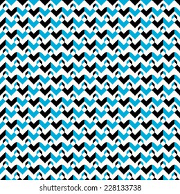 Seamless pattern in abstract style. Black, warm white and shade of bluish cyan colors