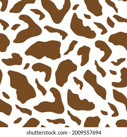 Seamless pattern in abstract style. Brown spots on a light background for design. Vector illustration