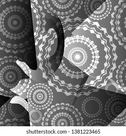 seamless pattern in abstract style with round ornament