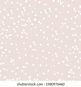 Seamless Pattern Abstract Style White Dots on a Beige Background. Vector Illustration