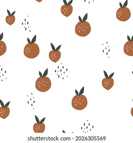 Seamless Pattern. Abstract Style.Oranges in Neutral Tones for Design.Vector Illustration