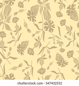 Seamless pattern with abstract stylized flowers.