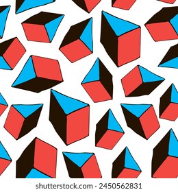seamless pattern abstract subcultural geometry object sign in vector in flat style. template for design, poster, print, backdrop, background, wallpaper, wrapping, fabric