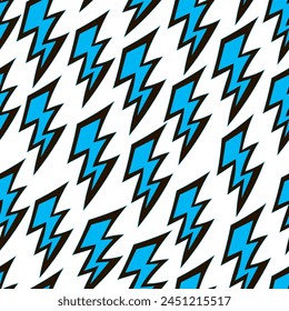 seamless pattern abstract subcultural object lightning sign in vector in flat style. template for design, poster, print, backdrop, background, wallpaper, wrapping, fabric