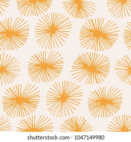 The seamless pattern with abstract sunshines. Hand drawn repeat background for baby and kids designs. Can be used for paper, branding, packaging, fabric, decor, posters, cards, nursery art, etc.