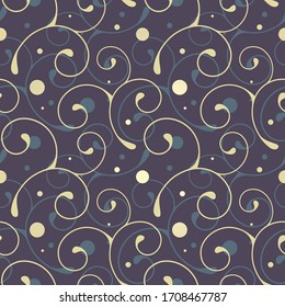 Seamless Pattern With Abstract Swirl Line. Template For Textile And Wrapping.