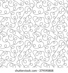 Seamless pattern with abstract swirls. Texture with hand drawn tangled line. Vector background