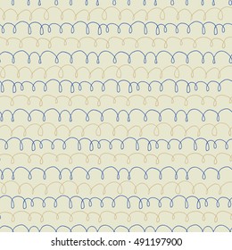 Seamless pattern with abstract swirls. Texture with hand drawn tangled line. Vector background for fabric, cards, invitations, wrapping paper, stationery and web backgrounds