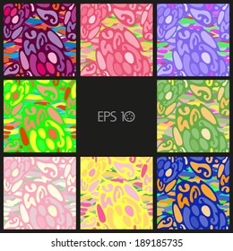 Padrão sem emenda Espirros abstratos, ornamento, fluem de um para outro.