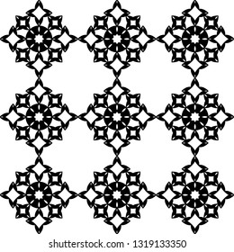 Seamless pattern with abstract symmetrical compositions on white background. Vector illustration EPS10