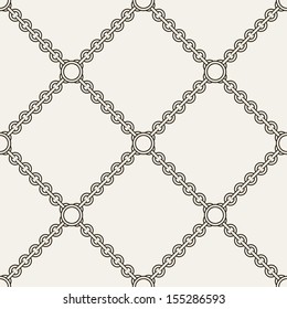 Seamless pattern. Abstract texture with chains. Vector stylish monochrome print