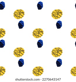 Seamless pattern with abstract texture circle shape on white background