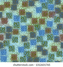 Seamless pattern. An abstract texture containing inflated squares with variable transparency. Editable.