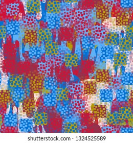 Seamless pattern. An abstract texture containing inflated squares with variable transparency.
Background consisting of large flowing blobs. Edited.