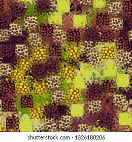 Seamless pattern. An abstract texture containing inflated squares with variable transparency.
Background consisting of large blots.