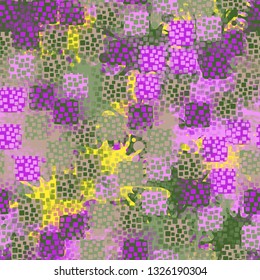 Seamless pattern. An abstract texture containing inflated squares with variable transparency.
Background consisting of large blots.